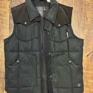 G-Star Black Quilted Vest with Button Details
